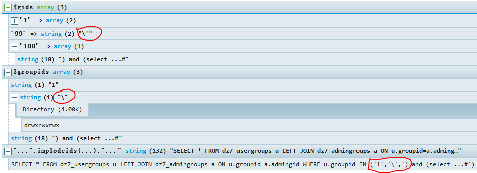 $gids/$groupsids/query语句